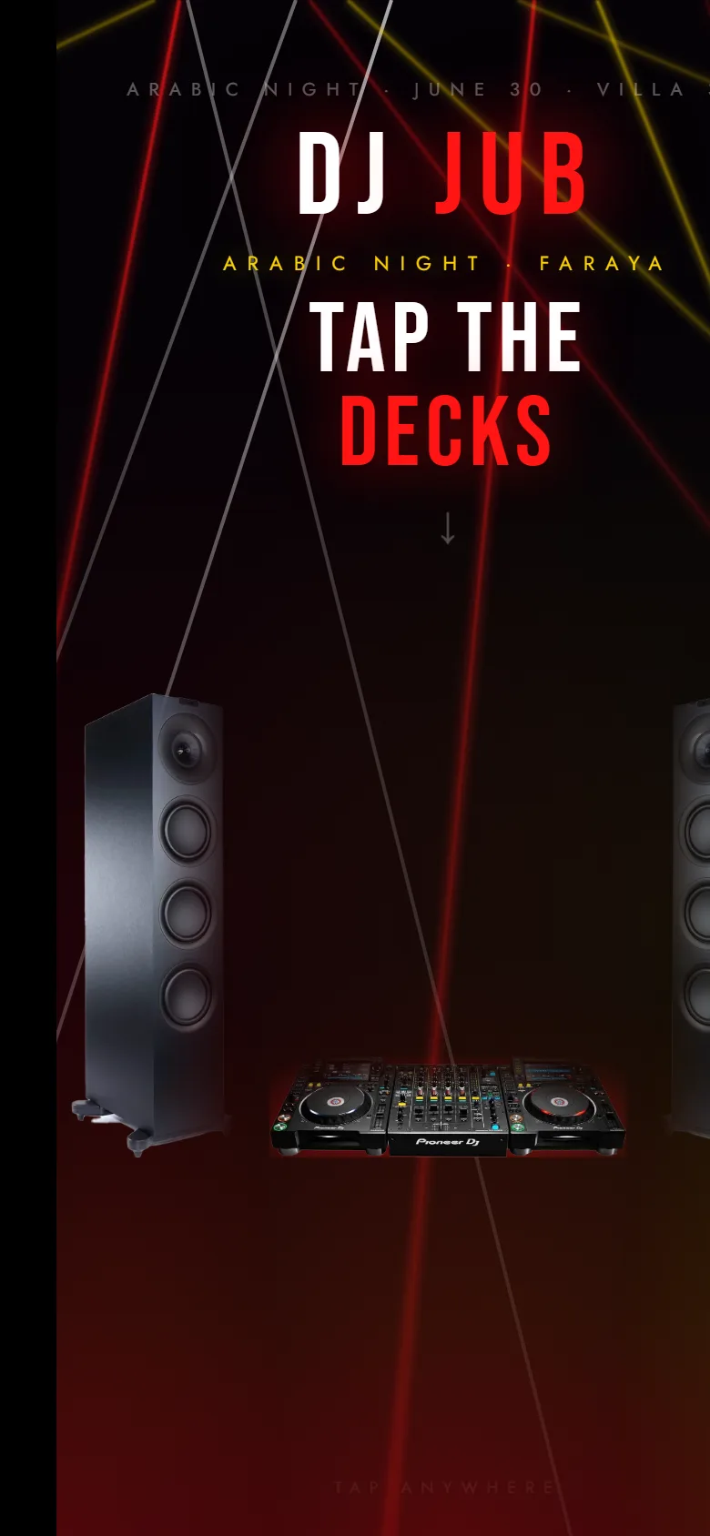 Daawa invitation — Arabic DJ night